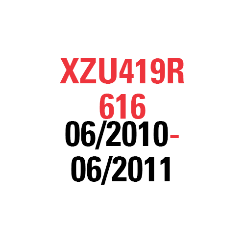 XZU419R "616" 06/2010-06/2011